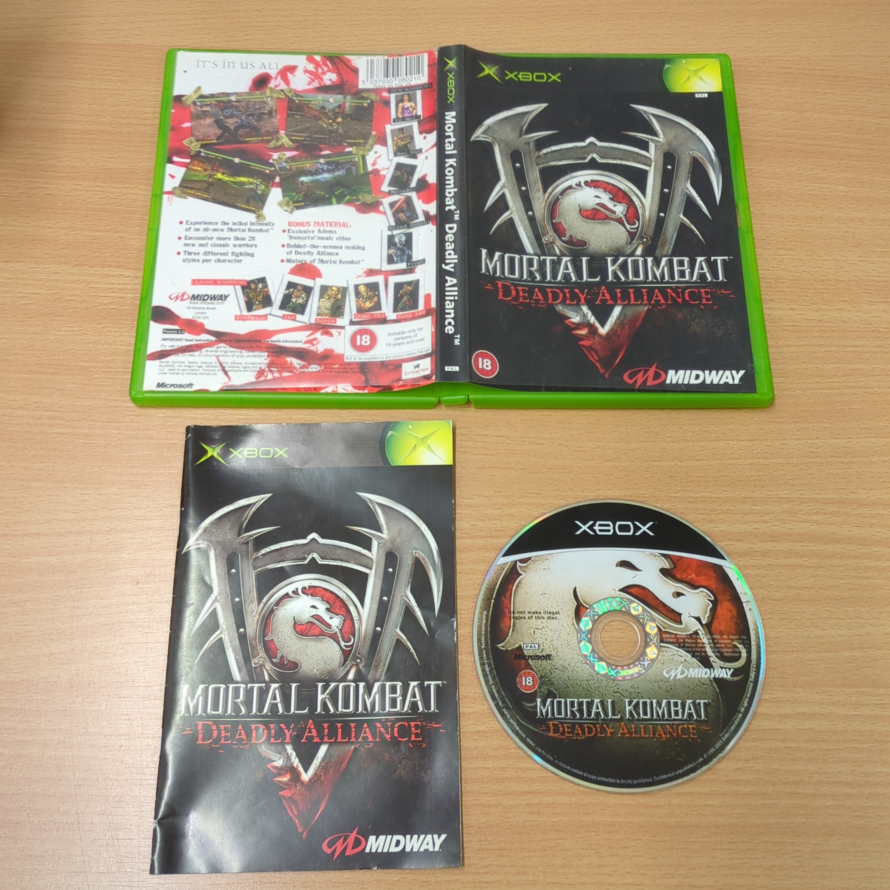 Mortal Kombat: Deadly Alliance original Xbox game Mortal Kombat: Deadly Alliance original Xbox game